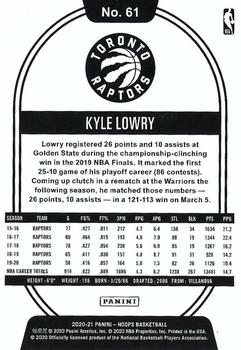 2020-21 Hoops Winter #61 Kyle Lowry Back
