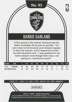 2020-21 Hoops Winter #93 Darius Garland Back