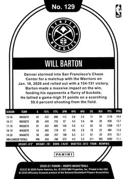2020-21 Hoops Winter #129 Will Barton Back