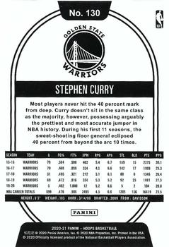 2020-21 Hoops Winter #130 Stephen Curry Back