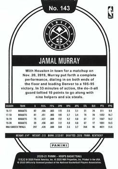 2020-21 Hoops Winter #143 Jamal Murray Back