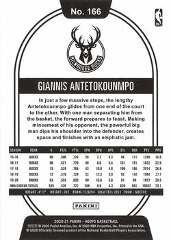 2020-21 Hoops Winter #166 Giannis Antetokounmpo Back