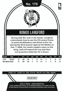 2020-21 Hoops Winter #170 Romeo Langford Back