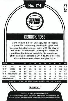 2020-21 Hoops Winter #174 Derrick Rose Back