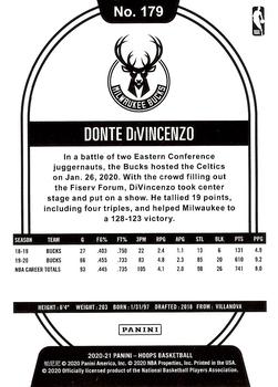 2020-21 Hoops Winter #179 Donte DiVincenzo Back