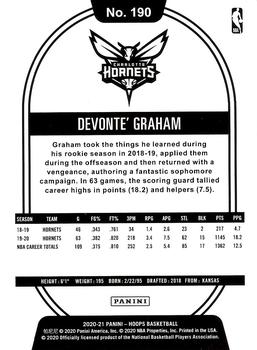 2020-21 Hoops Winter #190 Devonte' Graham Back