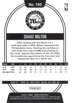 2020-21 Hoops Winter #195 Shake Milton Back