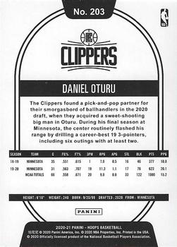 2020-21 Hoops Winter #203 Daniel Oturu Back