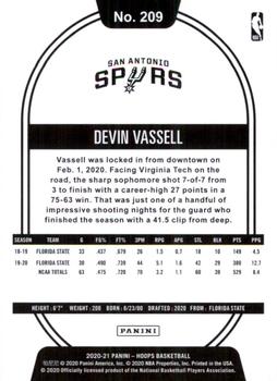 2020-21 Hoops Winter #209 Devin Vassell Back