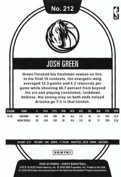 2020-21 Hoops Winter #212 Josh Green Back