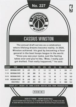 2020-21 Hoops Winter #227 Cassius Winston Back