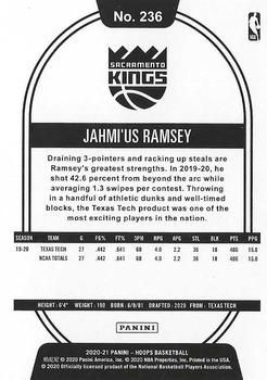 2020-21 Hoops Winter #236 Jahmi'us Ramsey Back