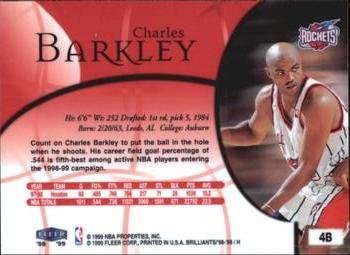 1998-99 Fleer Brilliants - Blue #4B Charles Barkley Back