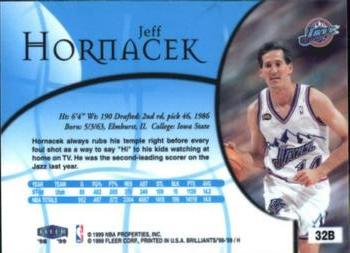 1998-99 Fleer Brilliants - Blue #32B Jeff Hornacek Back