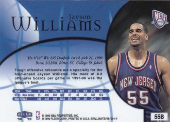 1998-99 Fleer Brilliants - Blue #55B Jayson Williams Back