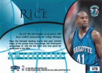 1998-99 Fleer Brilliants - Blue #57B Glen Rice Back