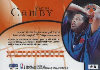 1998-99 Fleer Brilliants - Blue #61B Marcus Camby Back