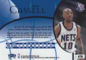 1998-99 Fleer Brilliants - Blue #67B Sam Cassell Back