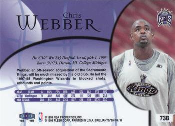 1998-99 Fleer Brilliants - Blue #73B Chris Webber Back
