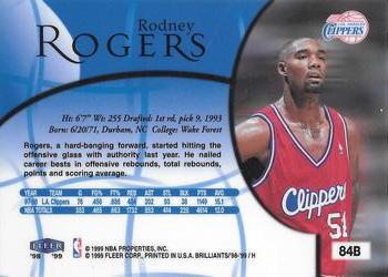 1998-99 Fleer Brilliants - Blue #84B Rodney Rogers Back