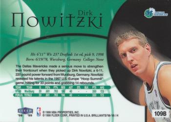 1998-99 Fleer Brilliants - Blue #109B Dirk Nowitzki Back