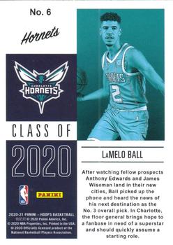 2020-21 Hoops - Class of 2020 #6 LaMelo Ball Back
