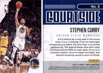 2020-21 Hoops - Courtside #6 Stephen Curry Back