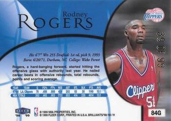 1998-99 Fleer Brilliants - Gold #84G Rodney Rogers Back
