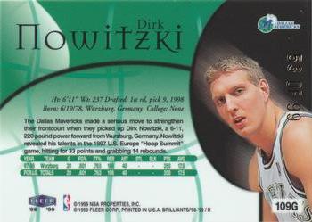 1998-99 Fleer Brilliants - Gold #109G Dirk Nowitzki Back