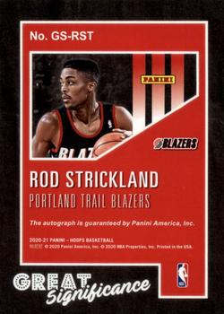 2020-21 Hoops - Great SIGnificance #GS-RST Rod Strickland Back