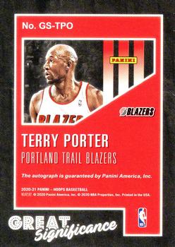 2020-21 Hoops - Great SIGnificance #GS-TPO Terry Porter Back