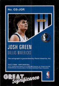 2020-21 Hoops - Great SIGnificance #GS-JGR Josh Green Back
