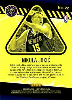 2020-21 Hoops - High Voltage #22 Nikola Jokic Back