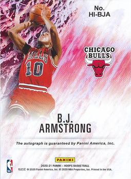 2020-21 Hoops - Hoops Ink Red #HI-BJA B.J. Armstrong Back