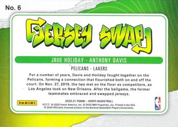 2020-21 Hoops - Jersey Swap #6 Jrue Holiday / Anthony Davis Back