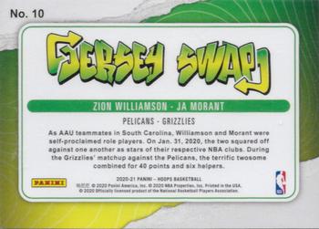 2020-21 Hoops - Jersey Swap #10 Ja Morant / Zion Williamson Back