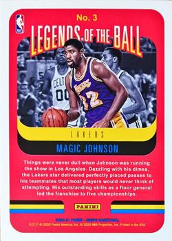 2020-21 Hoops - Legends of the Ball #3 Magic Johnson Back