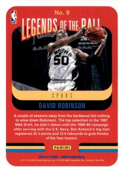 2020-21 Hoops - Legends of the Ball #9 David Robinson Back