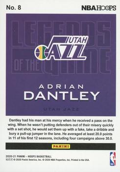 2020-21 Hoops - Legends of the Game #8 Adrian Dantley Back