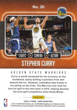 2020-21 Hoops - Lights Camera Action #26 Stephen Curry Back