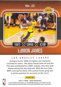 2020-21 Hoops Winter - Lights Camera Action #22 LeBron James Back