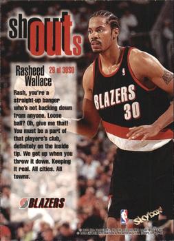 1998-99 Hoops - Shout Outs #29 SO Rasheed Wallace Back
