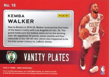 2020-21 Hoops - Vanity Plates #18 Kemba Walker Back