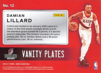 2020-21 Hoops Winter - Vanity Plates #12 Damian Lillard Back