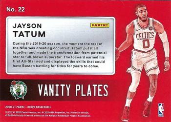 2020-21 Hoops Winter - Vanity Plates #22 Jayson Tatum Back