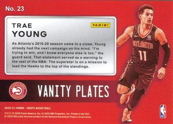 2020-21 Hoops Winter - Vanity Plates #23 Trae Young Back
