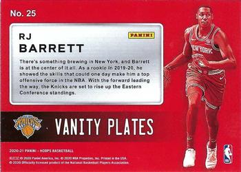 2020-21 Hoops Winter - Vanity Plates #25 RJ Barrett Back