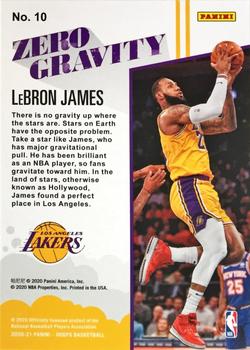 2020-21 Hoops - Zero Gravity #10 LeBron James Back