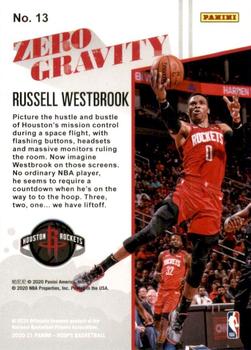 2020-21 Hoops - Zero Gravity #13 Russell Westbrook Back