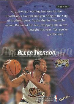 1998-99 Metal Universe - Big Ups #6 BU Allen Iverson Back